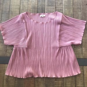 Madewell mauve accordion top